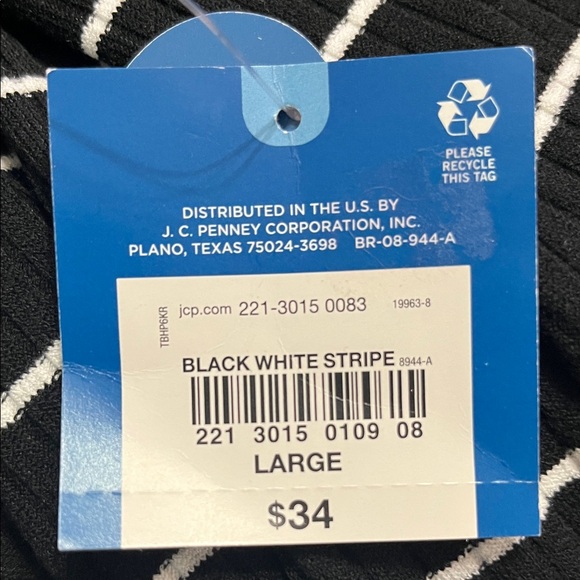 Arizona Jean Company Black and White Striped Mini Dress - Picture 9 of 9